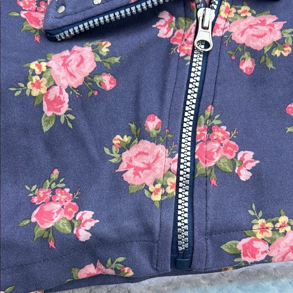 Floral Kids Jacket - Blue and Pink - Picture 4 of 6